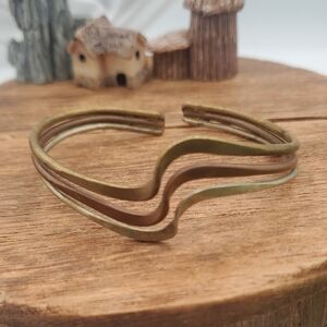 Multi Metal Celtic Bracelet B3028 Bronze Copper And Silver Cuff